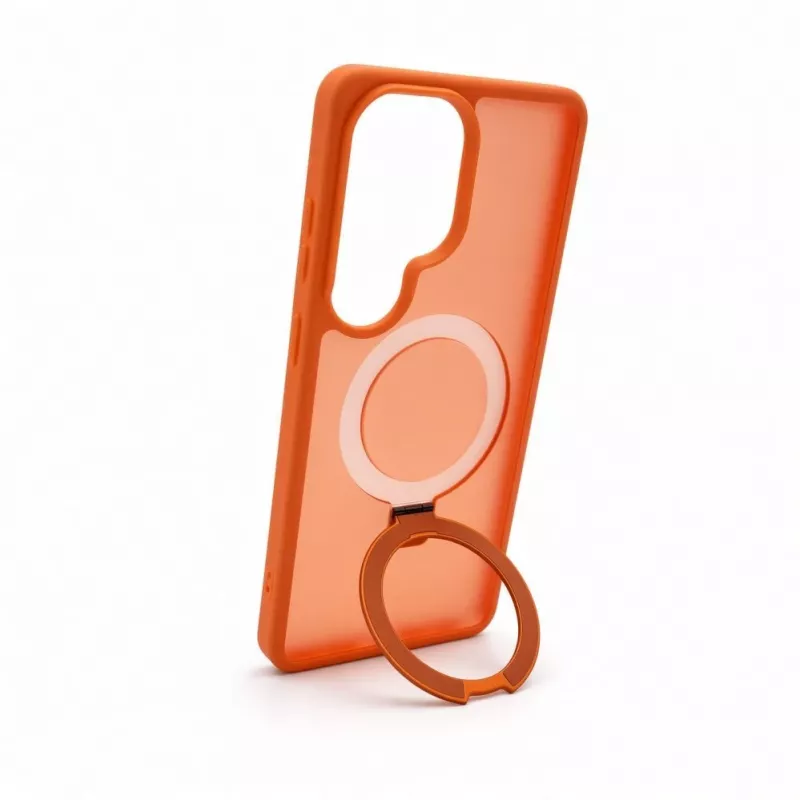 Evelatus Samsung Galaxy S26 Ultra Shield dėklas su MagSafe ir stovu, matinis oranžinis