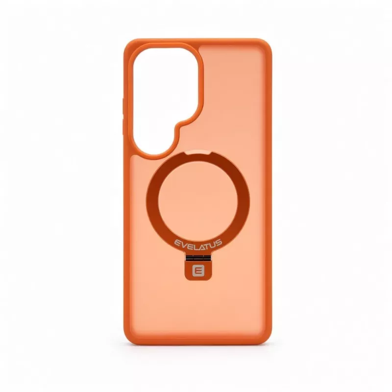 Evelatus Samsung Galaxy S26 Ultra Shield dėklas su MagSafe ir stovu, matinis oranžinis