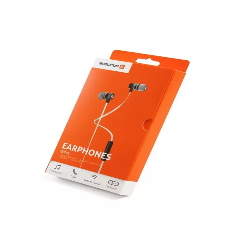 Evelatus Universal Hands Free EEP01 su mikrofonu, Universal 3,5 mm, baltas