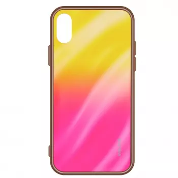 Evelatus Xiaomi Redmi Note 8 / Redmi Note 8 2021 Water Ripple Full Color Electroplating Tempered Glass Screen Protector Gradient Yellow-Pink