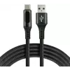 everActive CBB-1CBL USB-A į USB-C pintas laidas su LCD galios ekranu, 1m, 3A, juodas