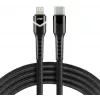 everActive CBB-1CIR USB-C į Lightning RGB LED laidas 1 m, 27 W PD, juodas
