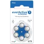 everActive ULTRASONIC 675 Cinko-oro klausos aparatų baterijos PR44 (6 vnt. lizdinė pakuotė)