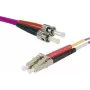 EXERTIS CONNECT OM4 šviesolaidinis pataisos kabelis, LC Duplex į ST Duplex, 50/125µm, Erika-violet, 2m 392792