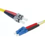 EXERTIS CONNECT ST/UPC į LC/UPC vienmodis dvigubas OS2 LSZH optinis pataisos kabelis, 3m, geltonas