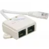Exertis Connect telefono linijos skirstytuvas RJ-45 vyriškas į 2x RJ-45 moteriškus, 10 cm, CAT 5e, dramblio kaulo spalvos 252470
