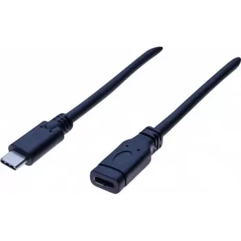 EXERTIS CONNECT USB 3.1 Gen 2 USB-C prailginimo kabelis 1 m, vyriškas į moterišką, 10 Gbps, 100 W PD, 4K vaizdas, juodas 532495