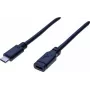 EXERTIS CONNECT USB 3.1 Gen 2 USB-C prailginimo kabelis 1 m, vyriškas į moterišką, 10 Gbps, 100 W PD, 4K vaizdas, juodas 532495