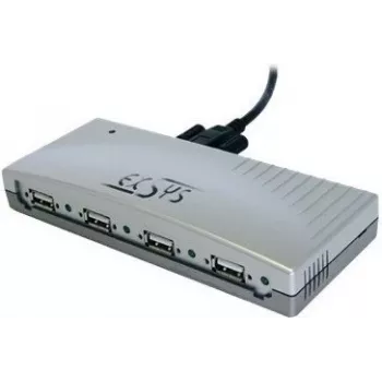 EXSYS EX-1163V 4 prievadų USB 2.0 šakotuvas su prisukamu kabeliu, plastikinis korpusas