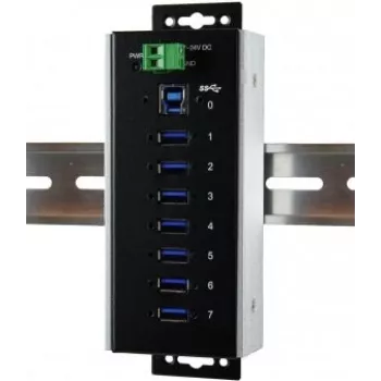 EXSYS EX-1187HMVS-WT 7 prievadų USB 3.2 Gen 1 industrinis metalinis šakotuvas