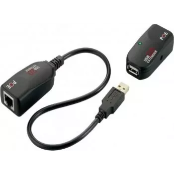 EXSYS EX-1441-2 Gigabit Ethernet prailgintuvas per koaksialinį kabelį, 1000 m, metalinis korpusas, juodas