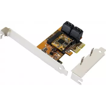 EXSYS EX-3517 7 portų SATA III PCIe x2 valdiklio plokštė - ASMedia ASM1062 + JMicron JMB575S, 6Gbps, pridedamas žemo profilio laikiklis