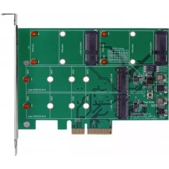 EXSYS EX-3649 Dviejų M.2 SATA III SSD RAID valdiklio plokštė - PCIe 2.0 x2, ASM1062R, RAID 0/1/JBOD, įkraunama, karšto keitimo, žemo profilio