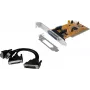 EXSYS EX-43360 PCI-X adapteris - 2x RS-232 serijinės + 1x lygiagrečioji, MosChip, Low Profile