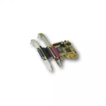 EXSYS EX-44012 PCI Express dviejų lygiagrečiųjų prievadų plokštė EPP/ECP, MosChip MCS9901CV, Low Profile