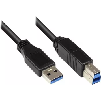 EXSYS EX-K1501 USB 3.2 Gen 1 kabelis, USB-A į USB-B, 0,25 m, juodas