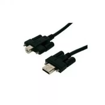 EXSYS EX-K1552V USB 2.0 kabelis, Type A male to Type B male su fiksavimo varžtais, 2 m, juodas