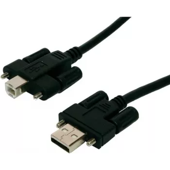 EXSYS EX-K1555V USB 2.0 laidas, Type-A male į Type-B male su varžtais, 5 m, juodas