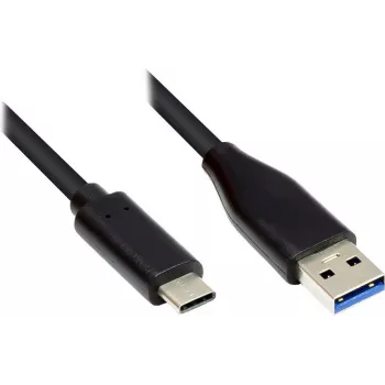 EXSYS EX-K1584-0.5 USB 3.2 Gen 1 kabelis, USB-A į USB-C, 0,5 m, juodas