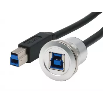 EXSYS EX-49187 USB-B adapterio kabelis, skydinis montavimas, USB 3.2 Gen 1, 30 cm, metalinis korpusas