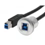 EXSYS EX-49187 USB-B adapterio kabelis, skydinis montavimas, USB 3.2 Gen 1, 30 cm, metalinis korpusas