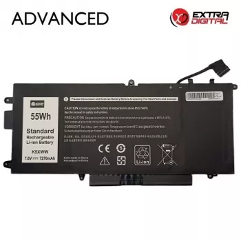 Extra Digital Advanced NB442300 baterija nešiojamam kompiuteriui Dell K5XWW – 7270mAh, 7.6V, 4 celių ličio jonų