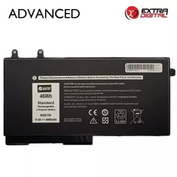 Extra Digital Advanced nešiojamojo kompiuterio baterija, skirta Dell Latitude (R8D7N) – 11.1V, 4000mAh, 44.4Wh, 3 celių