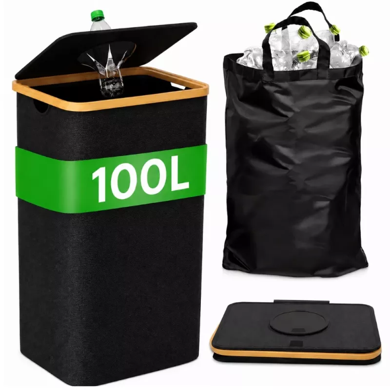 EXTRALINK Black Forest Sulaukiančių Butelių Krepšelis, Sulankstomas, 100L, Juodas