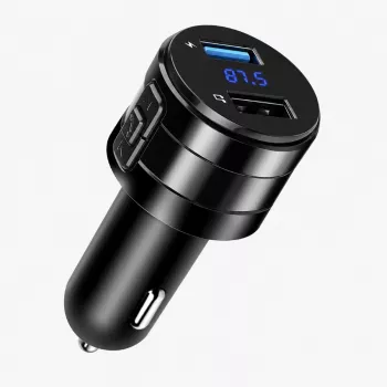 EXTRALINK Bluetooth FM Transmitter su 2x USB įkrovikliu, laisvų rankų skambučiais, juodas