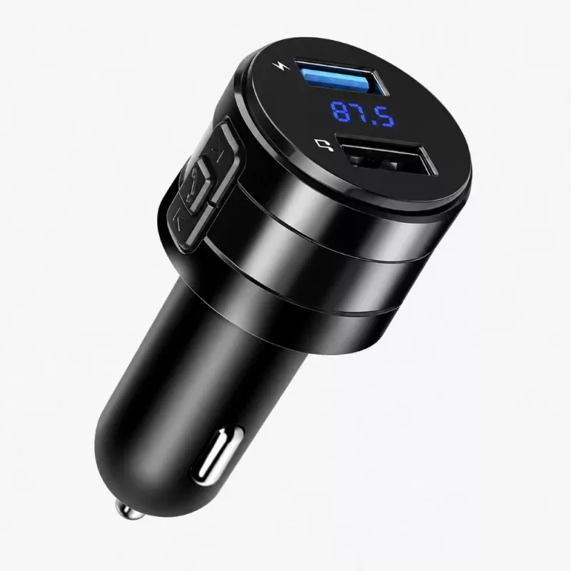 EXTRALINK Bluetooth FM Transmitter su 2x USB įkrovikliu, laisvų rankų skambučiais, juodas