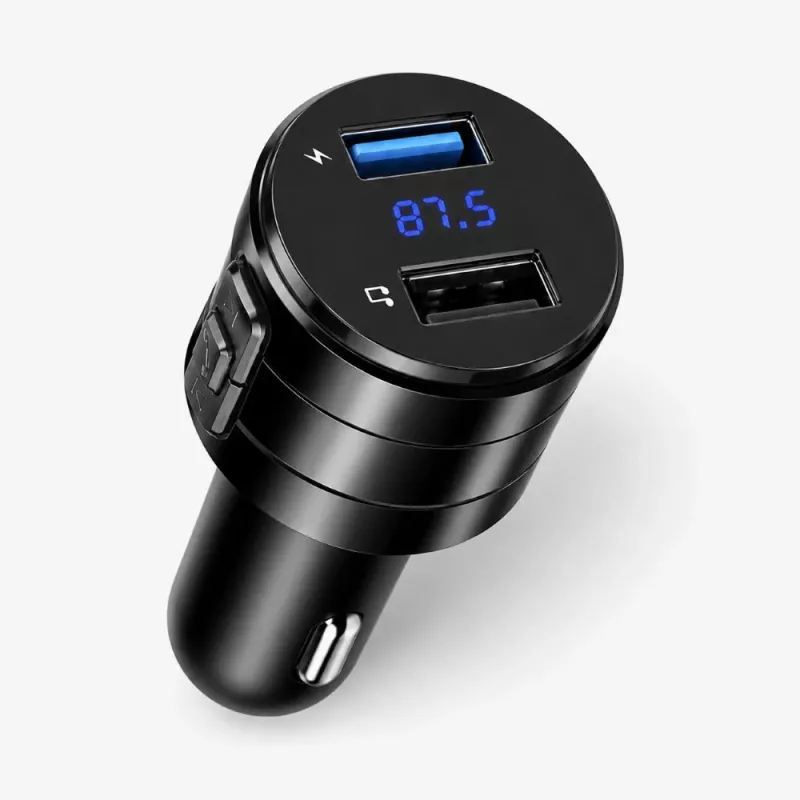 EXTRALINK Bluetooth FM Transmitter su 2x USB įkrovikliu, laisvų rankų skambučiais, juodas