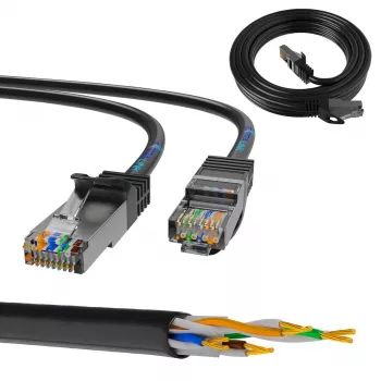 Extralink Cat.5e FTP LAN Patch kabelis 10m, variniai vytos poros laidai