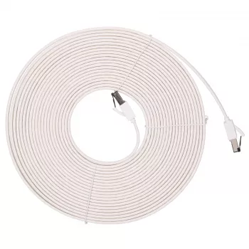 EXTRALINK Cat.8 U/FTP plokščias Ethernet kabelis 10m 40Gbps baltas