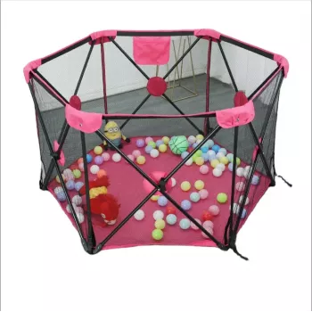 Extralink Kids žaidimų aptvaras ir kamuoliukų baseinėlis – sulankstomas sausas baseinas vaikams, 120x68 cm, pilkas