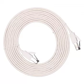 EXTRALINK LAN Patch Cord Cat.8 U/FTP 2m 40G plokščias ekranuotas vytos poros laidas, vario laidininkai, baltas