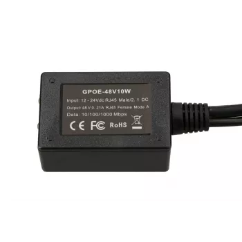 Extralink PoE inverteris 1 prievadas, įėjimas 1x 1000Mb/s RJ45/Jack 10-30V, išėjimas 48V