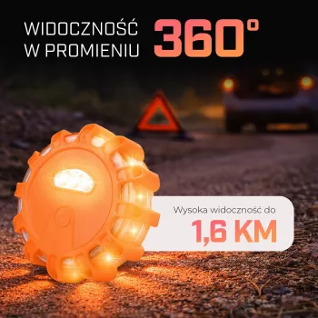 Extralink Smartlife LED kelio signalinė lemputė, USB-C, gintarinė, IP67