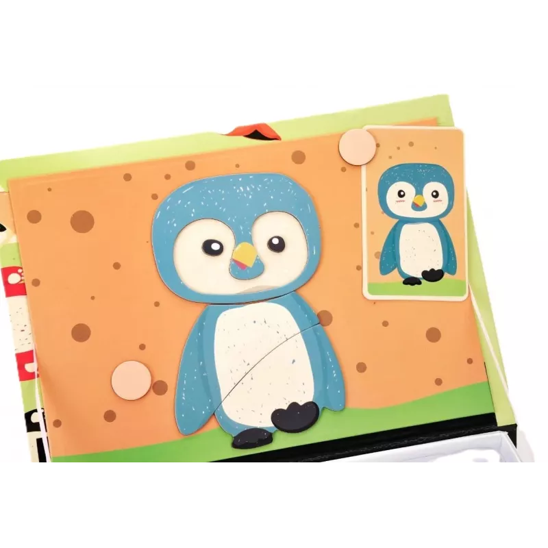 EXTRALINK TOYS Magnetinė dėlionė knygelė Gyvūnai 68 dalys