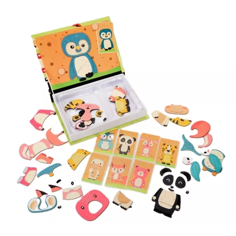 EXTRALINK TOYS Magnetinė dėlionė knygelė Gyvūnai 68 dalys