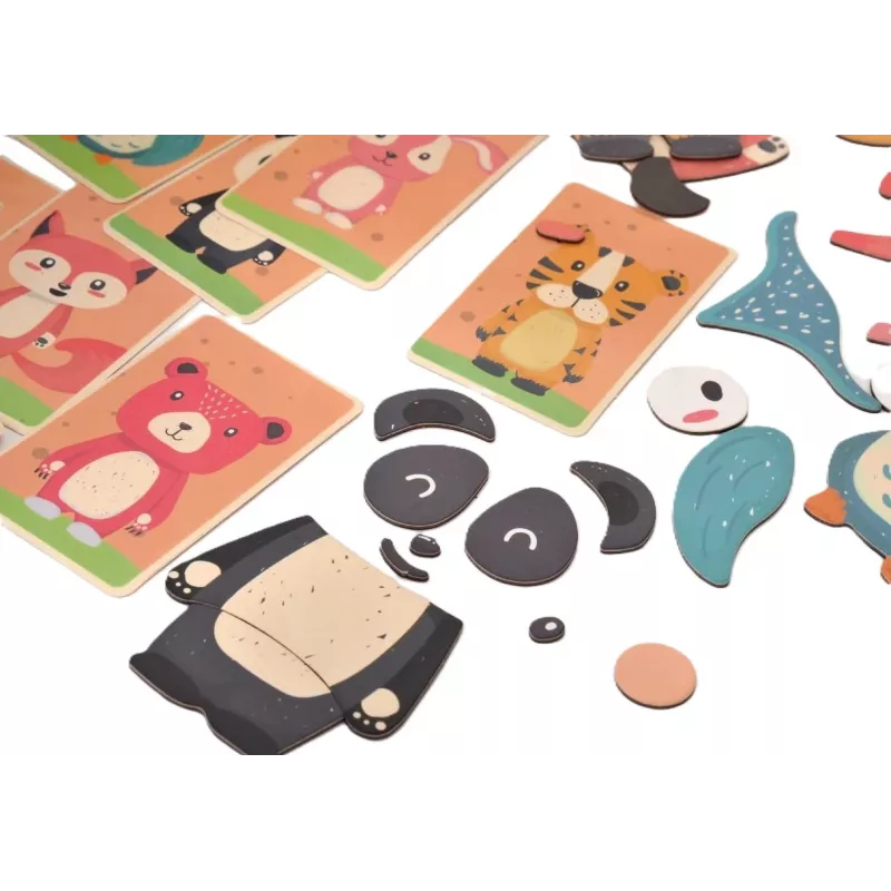 EXTRALINK TOYS Magnetinė dėlionė knygelė Gyvūnai 68 dalys
