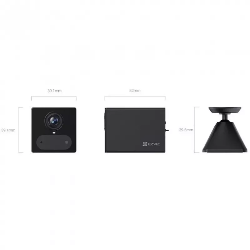 EZVIZ CB2 2K+ 3MP 4G LTE baterijinė apsaugos kamera su spalvotu naktiniu matymu, IP65, PIR aptikimu, dvipusiu pokalbiu, „MicroSD“ iki 512 GB