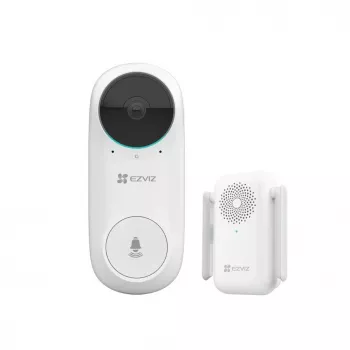 EZVIZ DB2C belaidis vaizdo domofonas 1080p Full HD, 160° FoV, naktinis matymas, dvipusis garsas, IP65, maitinamas baterija, veikia su Alexa/Google Assistant