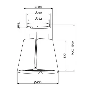 Faber Beat Titanium Matt F45 Gartraukis, 45 cm, 630 m³/h, LED
