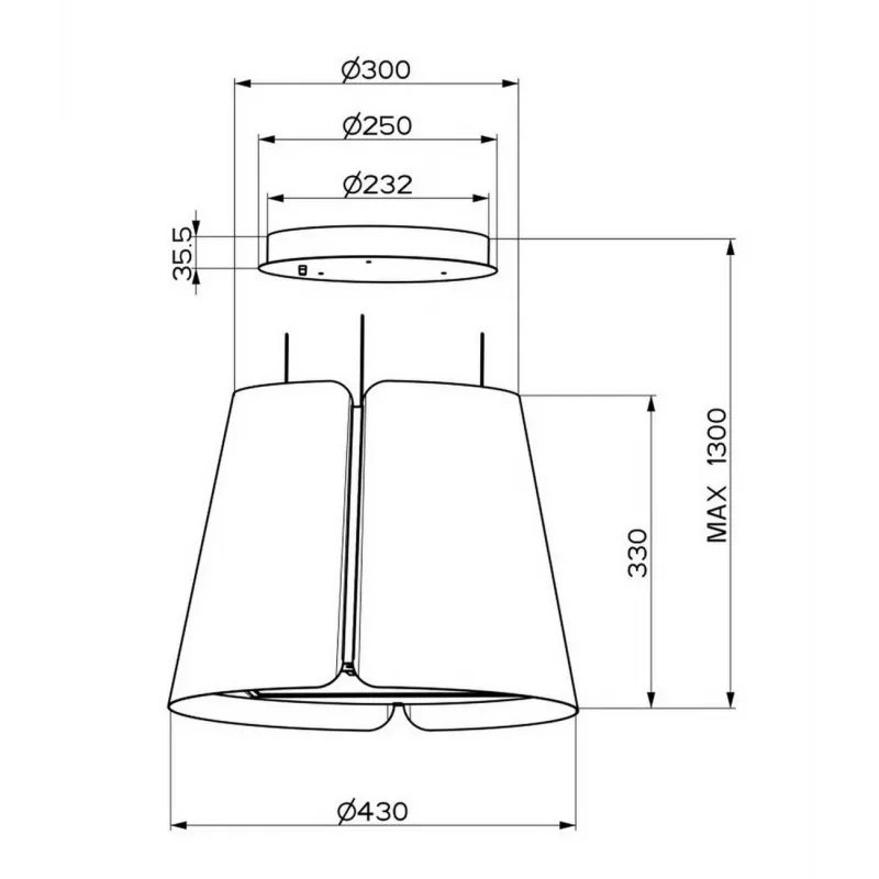 Faber Beat Titanium Matt F45 Gartraukis, 45 cm, 630 m³/h, LED