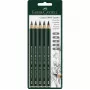 Faber-Castell Castell 9000 Jumbo grafito pieštukų rinkinys, 5 kietumo laipsniai (B, 2B, 4B, 6B, 8B), šešiakampis, FSC kedras 119397