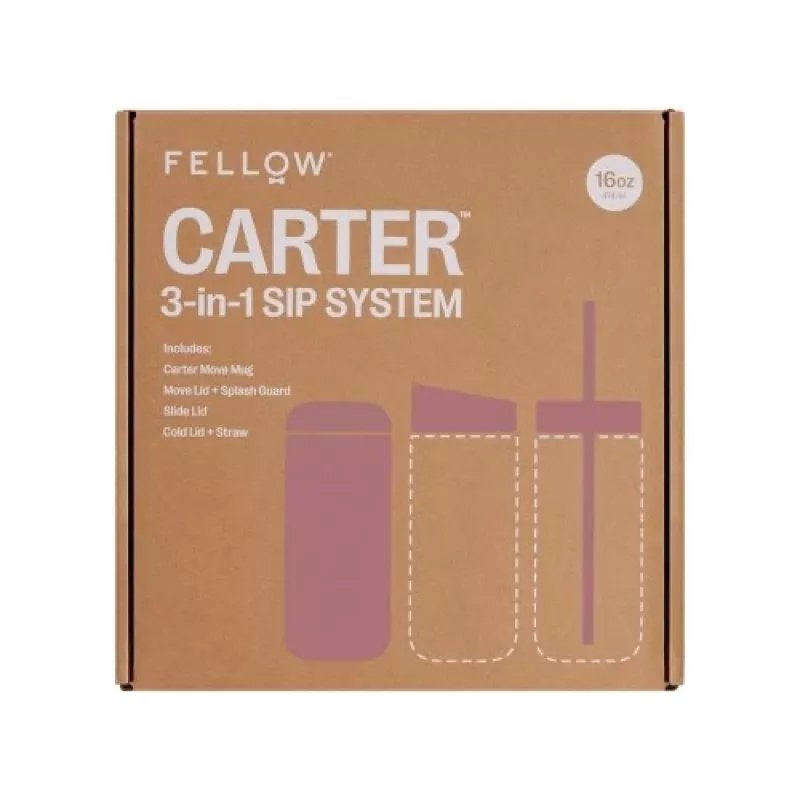 Fellow Carter Move Mug 3-in-1 473 ml Terminis Puodelis su 3 Dangteliais Powder Pink