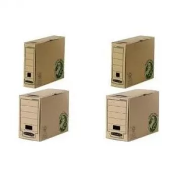 Fellowes BANKERS BOX EARTH archyvinė dėžė, ruda, 150 mm nugarėlė, 100% perdirbtas kartonas, užrakinamas dangtelis, 1 vnt. (4473202)
