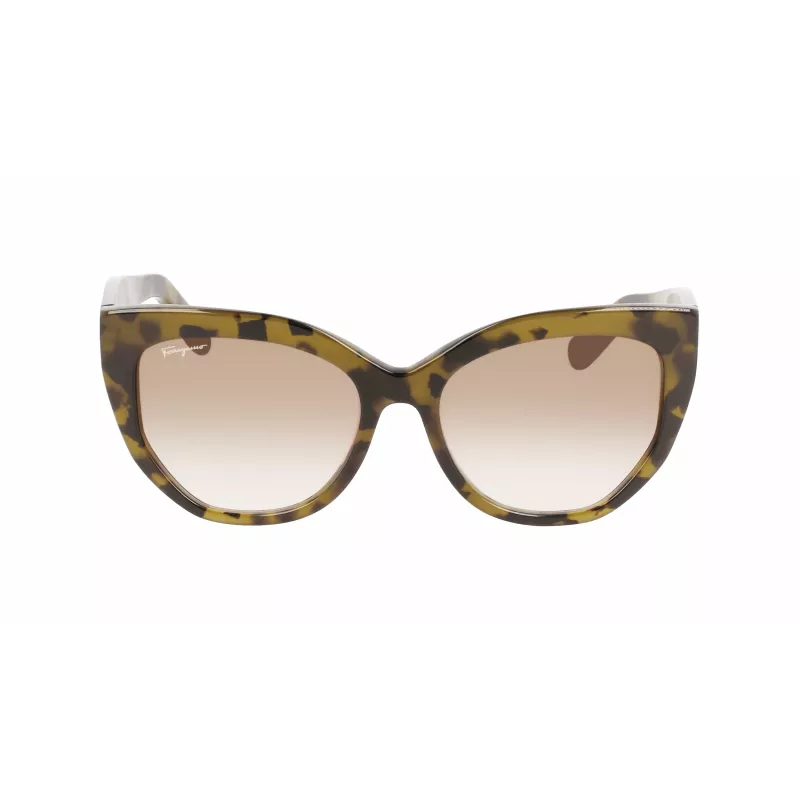 FERRAGAMO SF1061S-246 Moteriški Akiniai Nuo Saulės Havana Acetate Rudi Gradient Lęšiai 56/18/145 mm