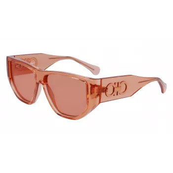 Ferragamo SF1077S-838 Unisex Sunglasses Pilot Shiny Rose Gold Brown Gradient 56/13/140 mm