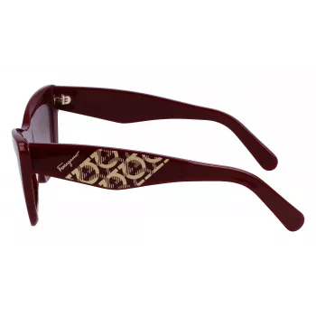 FERRAGAMO SF1081SE-603 Moteriški katės akies formos akiniai nuo saulės Burgundy Brown Gradient 55mm